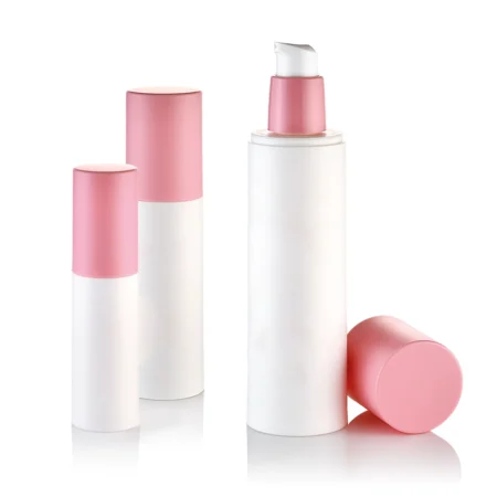 Airless Pump Bottle White with pink lit Set PW-202229